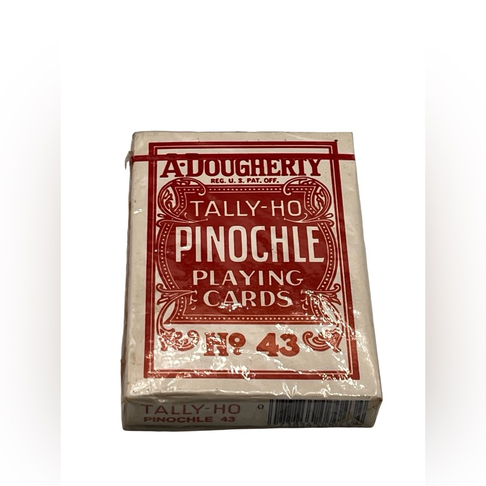 Vintage A. Dougherty Tally-Ho Pinochle Playing Cards No.43 Sealed Original Box